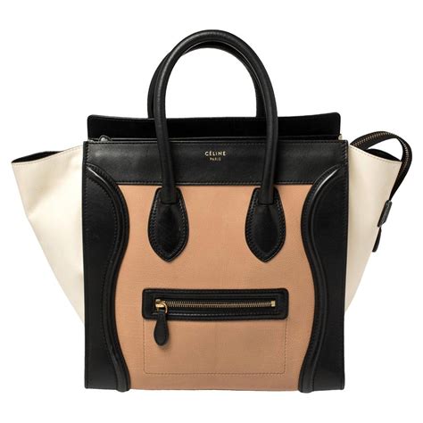 celine tricolor white grey luggage tote